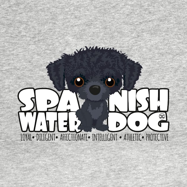 Spanish Water Dog (Black) - DGBigHead by DoggyGraphics